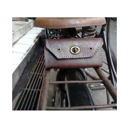 Aksesoris Sepeda - Tas Kulit Sadel Sepeda Onthel Jadul Tas Kaca Mata Sepeda Tas Klasik