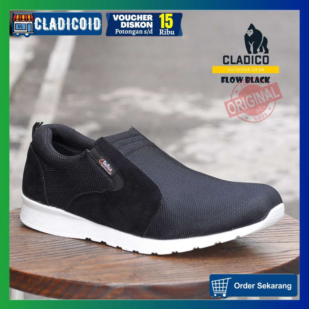 SEPATU SPORT PRIA SLIP ON RUNNING OLAHRAGA MODEL TRENDI DAN STYLISH CLADICO FLOW ORIGINAL MURAH