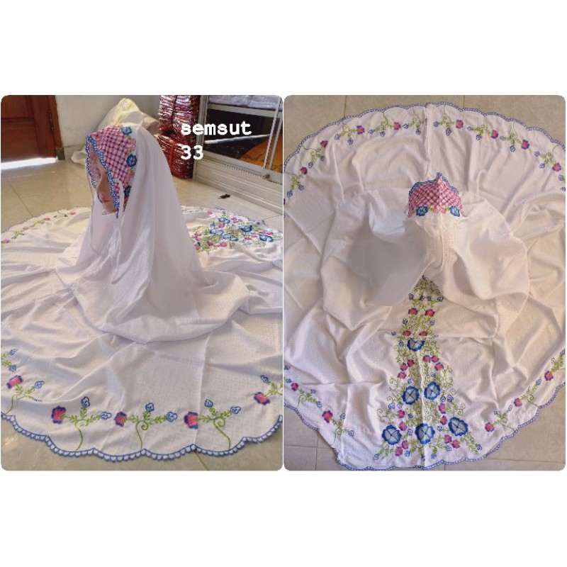 Mukena Dewasa Potongan Bordir Mukena Bordir Bunga Mukena Potongan Mukena Putih Mukena Jumbo