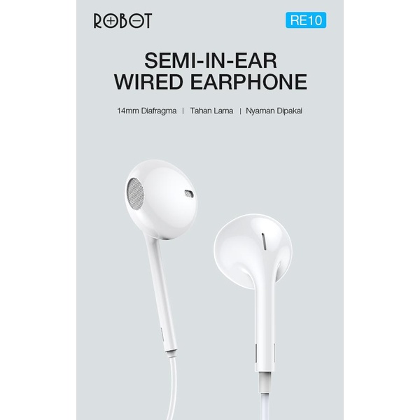 Robot RE10 Earphone Original Wired Bass High Sound Music