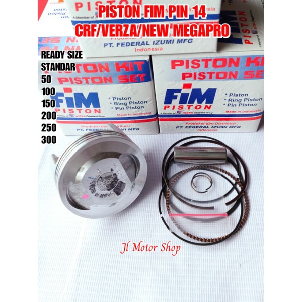 SEHER PISTON FIM CRF150 CRF 150 L - VERZA - NEW MEGAPRO CRF150L PIN 14 UKURAN STANDAR 50 100 150 200 250 300