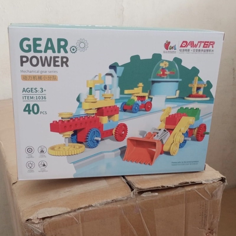 gear power creative blocks mechanical gear toys steam project balok edukasi anak