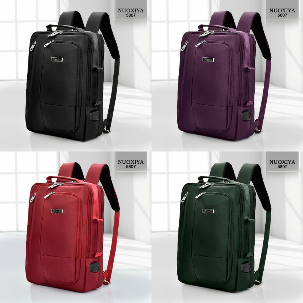 5807#12 tas ransel laptop nuoxiya 2ruang tas punggung