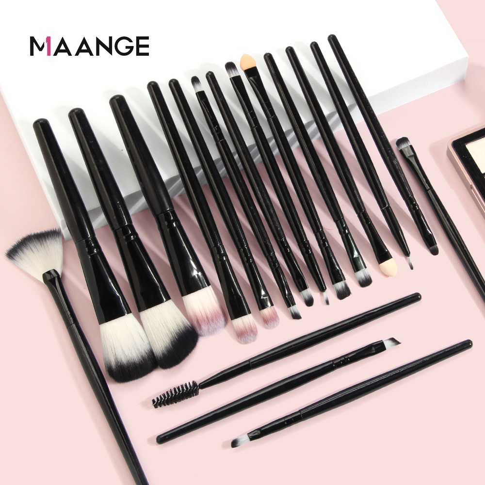 MAANGE Kuas Make Up Set 18Pcs Kosmetic Brush Makeup Powder Eye Shadow Foundation Blusher Blending Beauty 5445