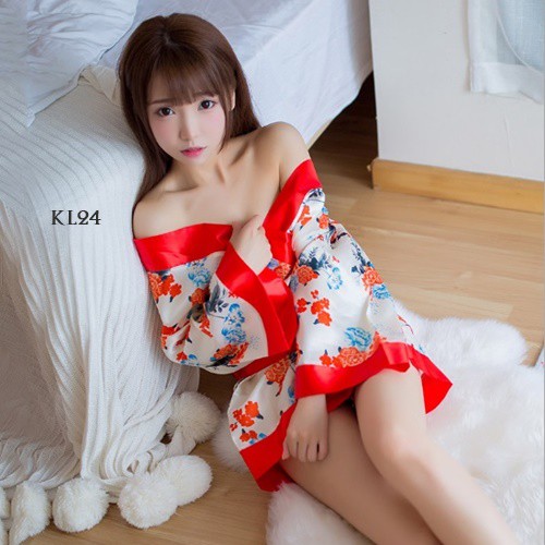 [READY STOK] KIMONO TIDUR BAJU TIDUR KIMONO WANITA LINGERIE KIMONO PUTIH KL24