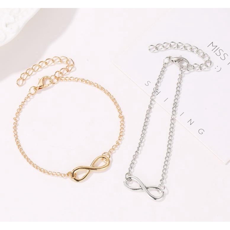 ACC113 Gelang Bentuk Simbol Infinity 8 Gaya Korea 5gr-2