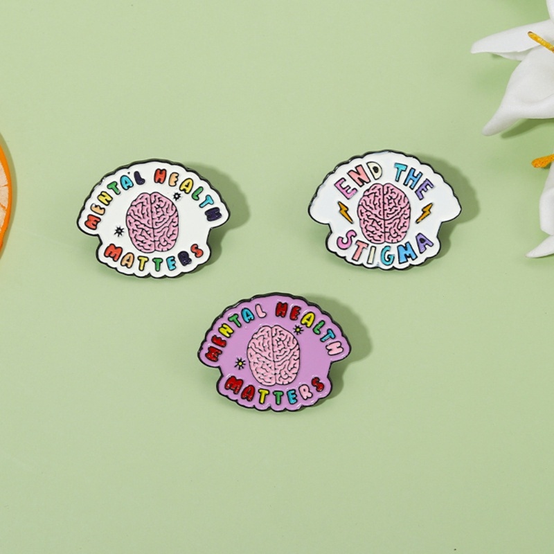 Bros Pin Enamel Desain Otak Kesadaran Kesadaran Positif Happy Reminder