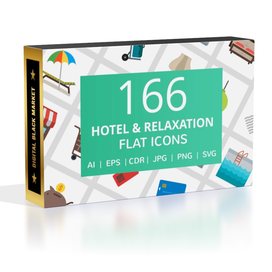 166 Hotel Relaxation Flat Icons