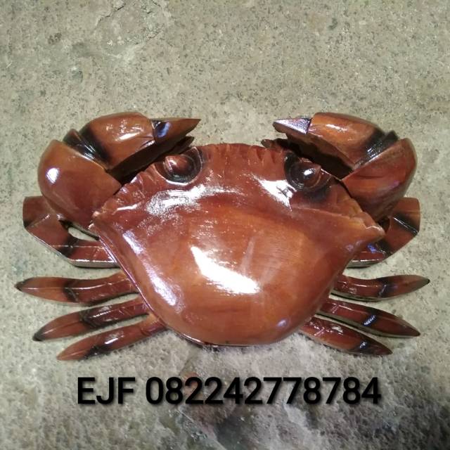 Asbak Hiasan Meja Unik Bentuk Kepiting Kayu MURAH LARIS SHOPE