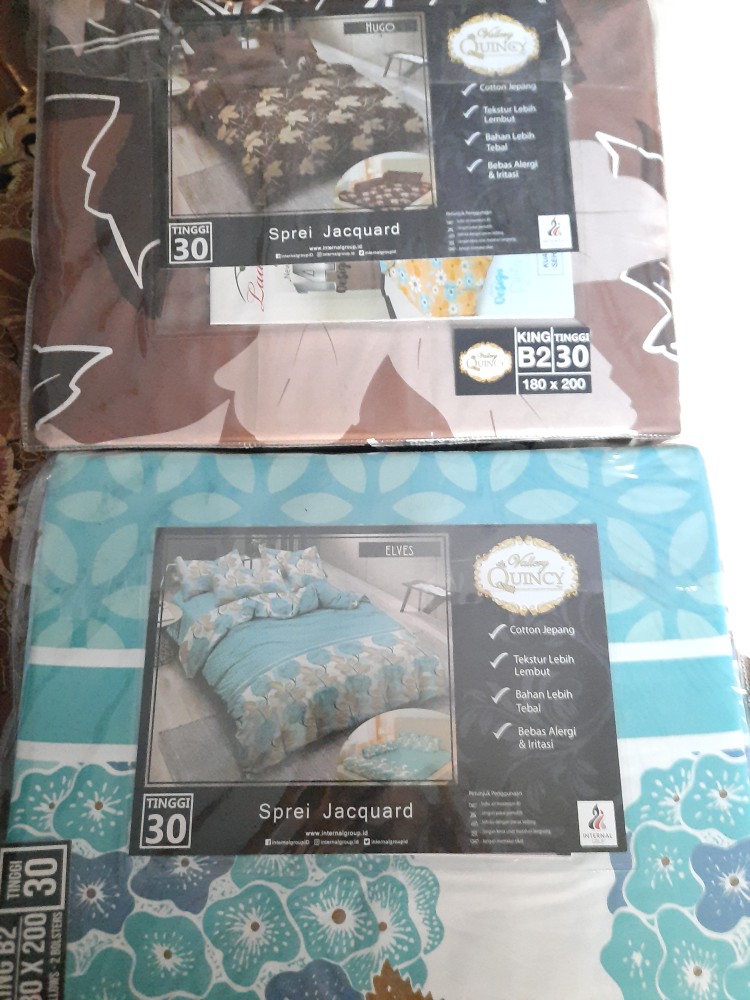 Sprei Premium Vallery Quincy Tinggi 30cm  Uk. King (180x200) & Uk. Queen (160x200) Motif Classic New
