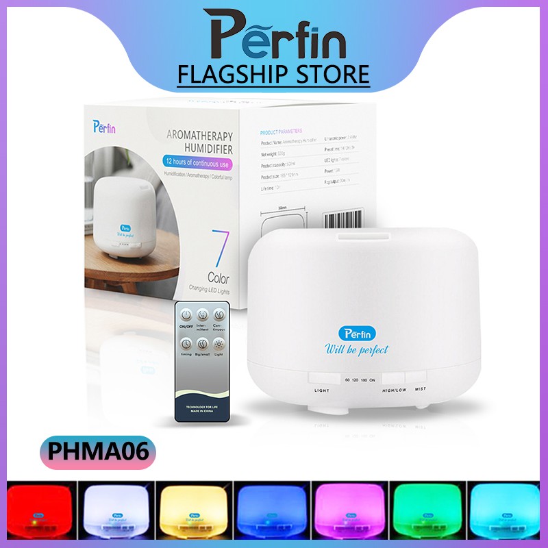 Perfin PHMA06 Humidifier Diffuser Aromaterapi Dengan Remote 7 Warna Air Humidifier