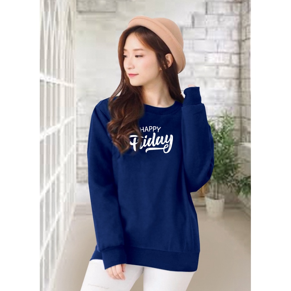 Kaos Lengan Panjang FRIDAY/ Kaos Sweatshirt / Atasan Wanita / Atasan Wanita Lengan Panjang / Atasan Import / Kaos Wanita Blus