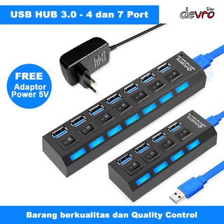 USB Hub 3.0 - 4 Port dan 7 Port Free Adaptor Power Supply - EASYIDEA U9103