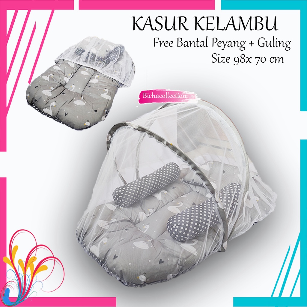 set Kasur Kelambu Bayi FREE Bantal Guling Premium Kasur Lipat Kelambu