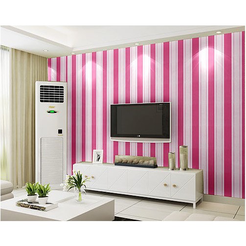  Wallpaper Stiker Dinding Motif Garis Warna Merah Muda 