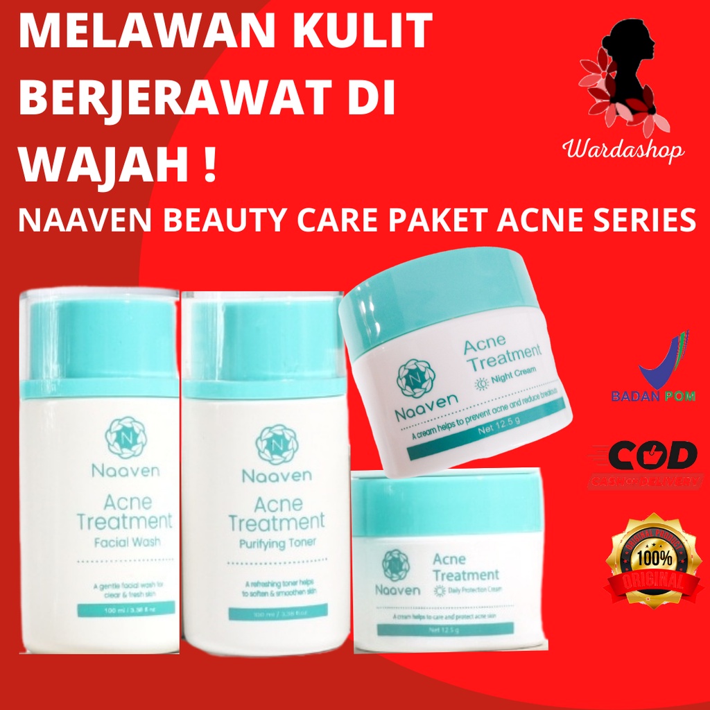 Paket Skincare Acne Series Naaven Beauty Obat Jerawat Pemutih Pelembab Wajah Perawatan Kecantikan Te