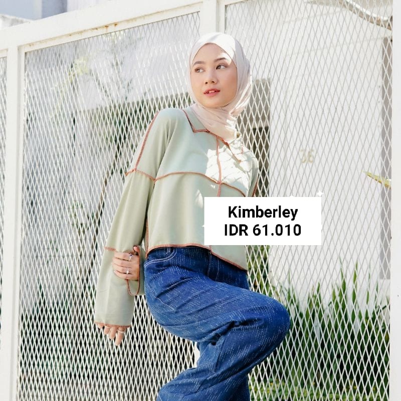 Kimberley Blouse Knit Big Size Desain Korea Terbaru