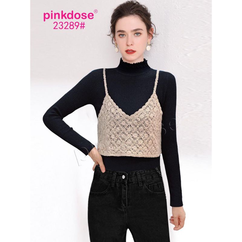 (Bisa COD) Elise Crochet Vest Rajut Import 23289/Vest Rajut/Vest Import