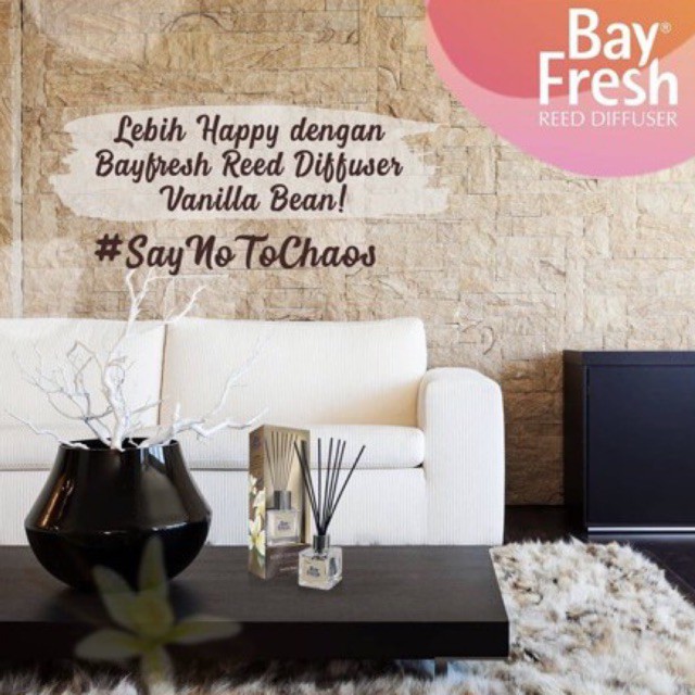 Bayfresh Reed Diffuser Vanilla Bean 30 ml With Essential Oil 100 % Original / Pengharum Ruangan-1