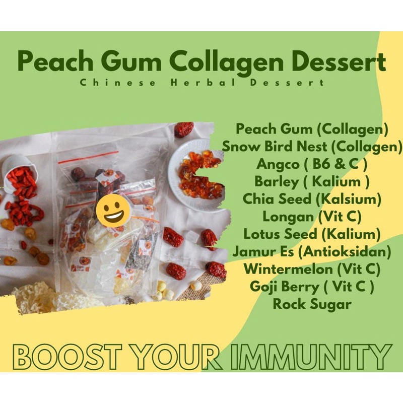 

Paket Big Size 12 porsi Peach Gum double collagen dessert