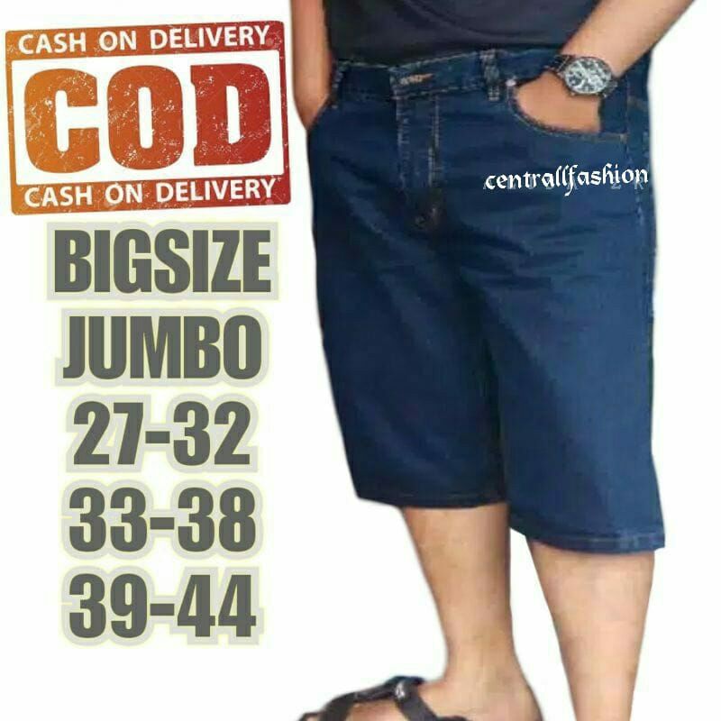CELANA jeans pendek pria jumbo JEANS JUMBO lepis pendek jumbo big size CELANA JEANS JUMBO 33-44 cela