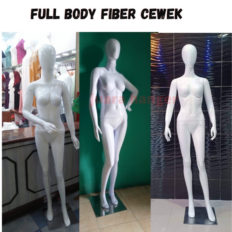 Manekin Patung Full Body Alien Fiberglass Cewek Dewasa Warna Putih Wanita