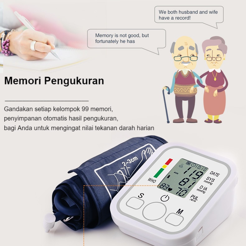 ITS Tensi darah digital otomatis akurat Gaya Lengan Sepenuhnya Otomatis Sphygmomanometer Monitor Tekanan Darah Tampilan LED besar  Sepenuhnya otomatis  alat tensi darah digital akurat lengkap ori