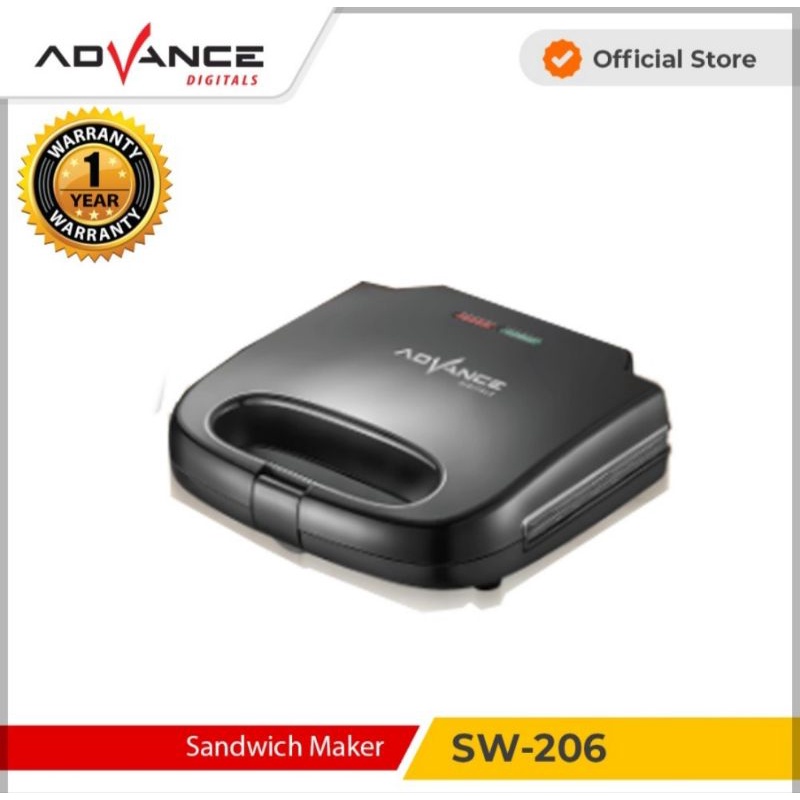 Advance Sandwich Maker SW-206 Mesin Pembuat Roti Lapis untuk Sarapan Garansi Resmi 1 tahun