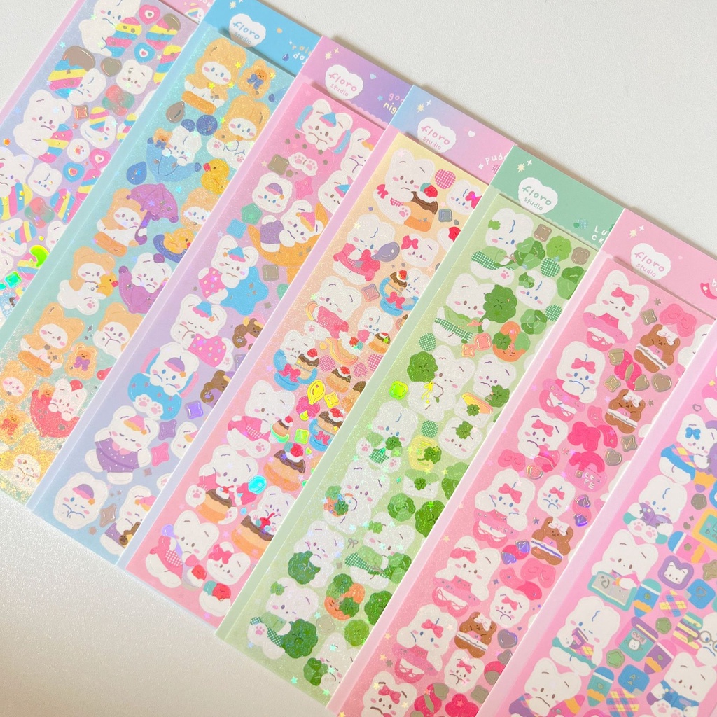 Stiker laser Desain Kartun Beruang Warna Silver Gaya Korea Untuk Dekorasi Kartu