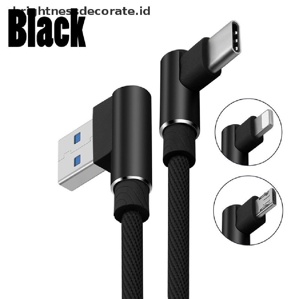 (Birth) Kabel Data / Charger Usb Tipe C 90 Derajat Untuk Ios Micro