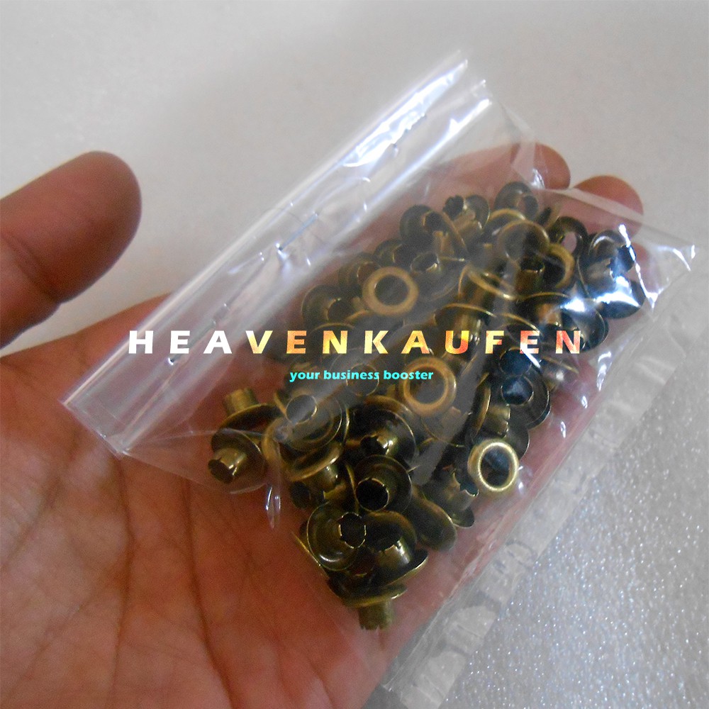 Mata Ayam Eyelet Mata Itik 5 mm Warna ATG Bakar Harga Per Pack isi 100 Pcs