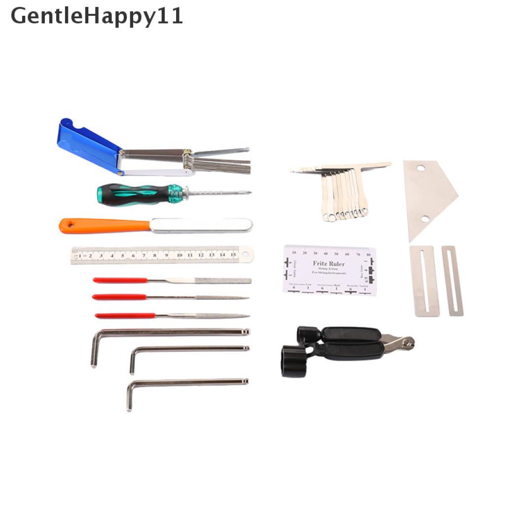 Gentlehappy 1set Gitar Tool Kit Reparasi Alat Pemeliharaan String Action Ruler Alat Ukur