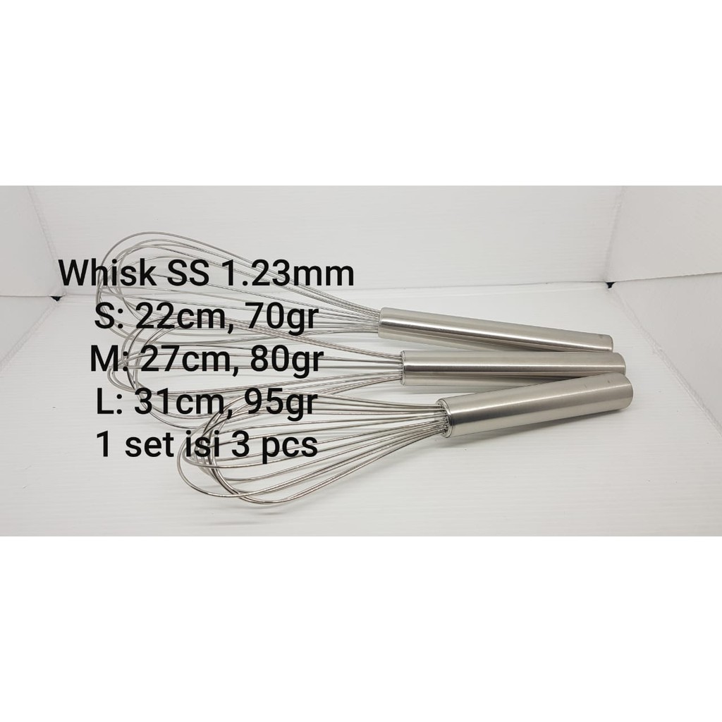 classic whisk stainless TEBAL 1mm kuat kokoh kocokan telur manual