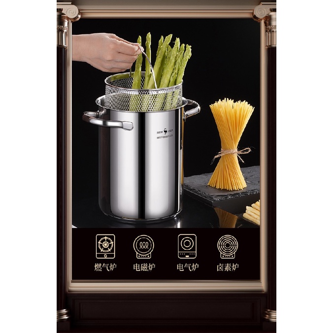 SSGP Stainless Steel Mini Tempura Deep Fryer with High Stock Pot