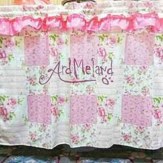 Horden kolong meja  dapur  shabby shabbychic bahan katun 