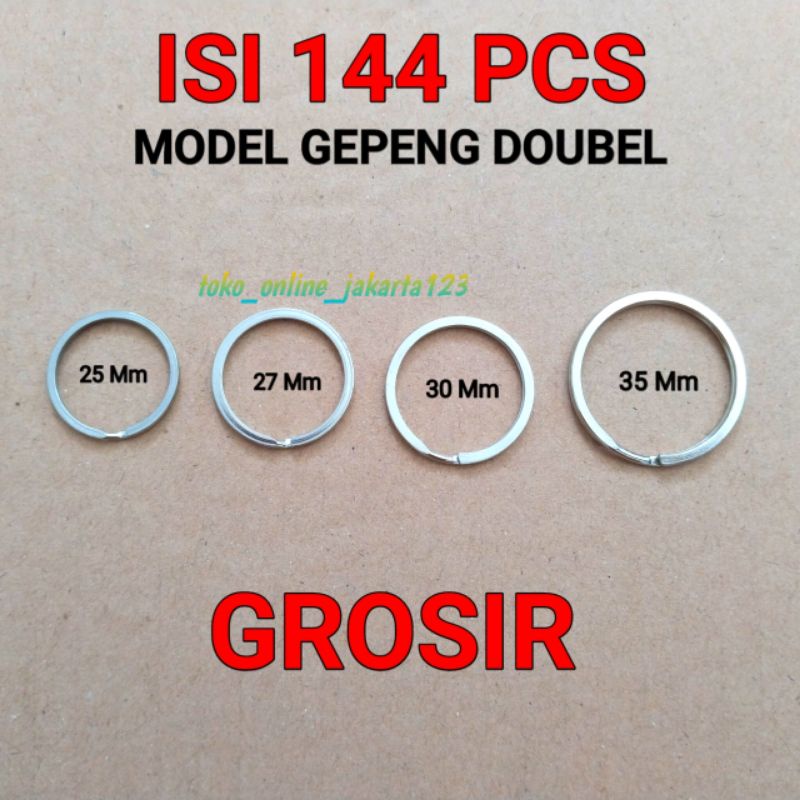 Ring gantungan kunci gepeng Tebal Ring Ganci double Ring Bulat isi 144 Pcs