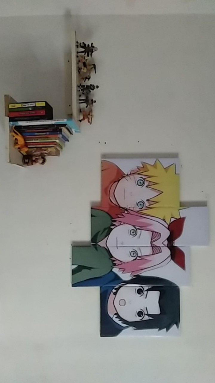 Hiasan Dinding Minimalis - Wall Art Anime 4 Panel Naruto Tim 7 Naruto Sakura Sasuke