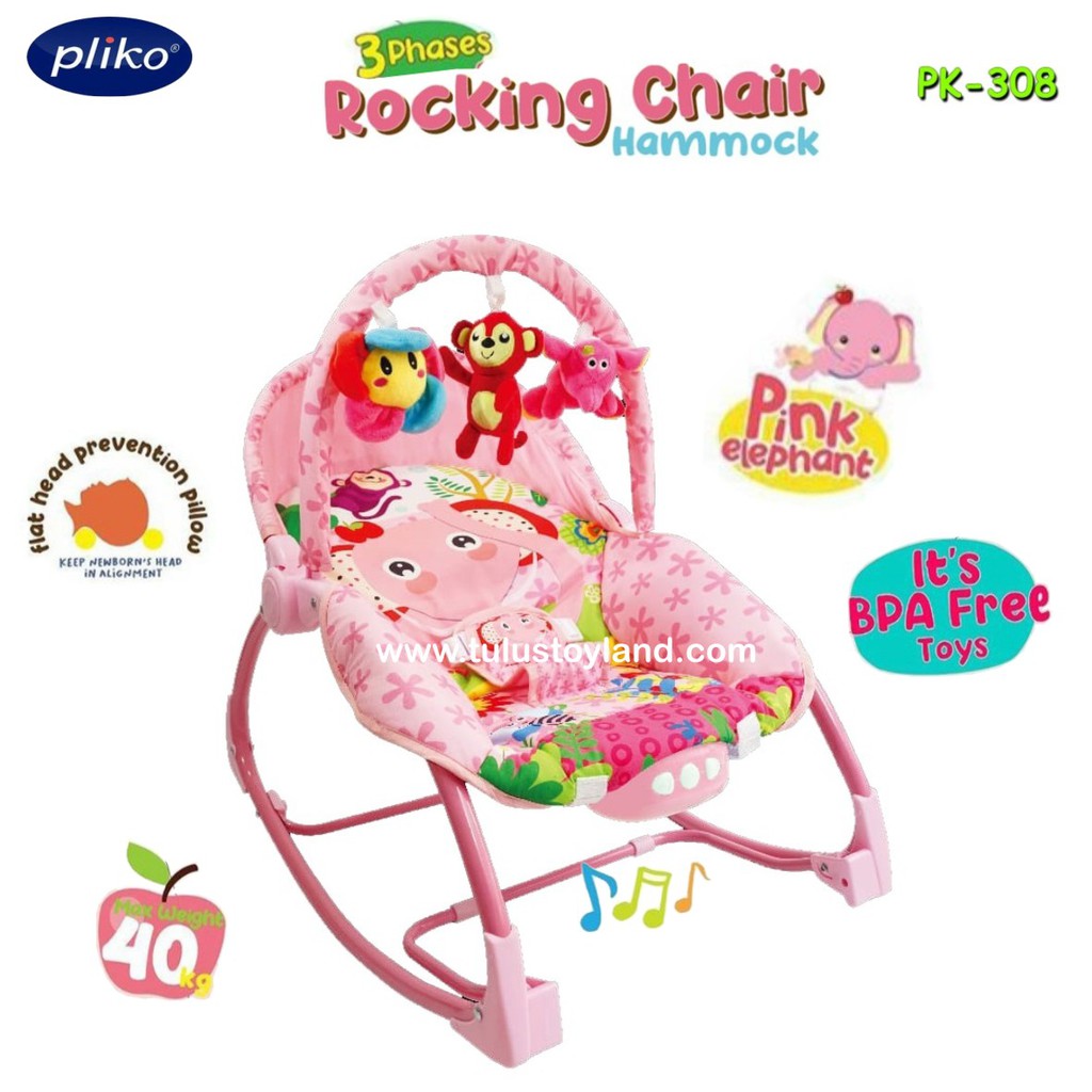 Pliko Hammock 3 phases Rocking Chair 308 kursi goyang bouncer bayi getar musik