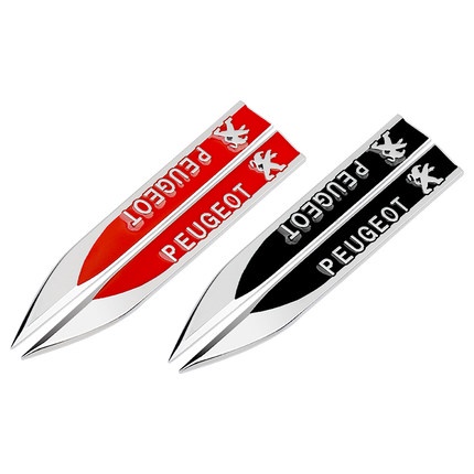 2pcs Stiker Metal 3D Untuk Dekorasi Fender Samping Mobil Peugeot 206 207 208 308 407 508 2008 3008 5008