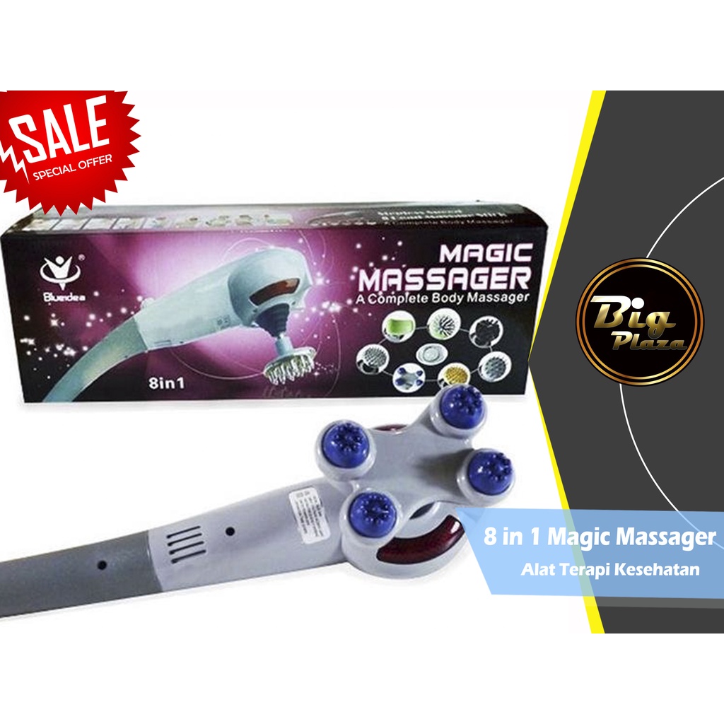 8 in 1 Magic Massager Alat Terapi Kesehatan dengan 8 Macam Mata Pijat