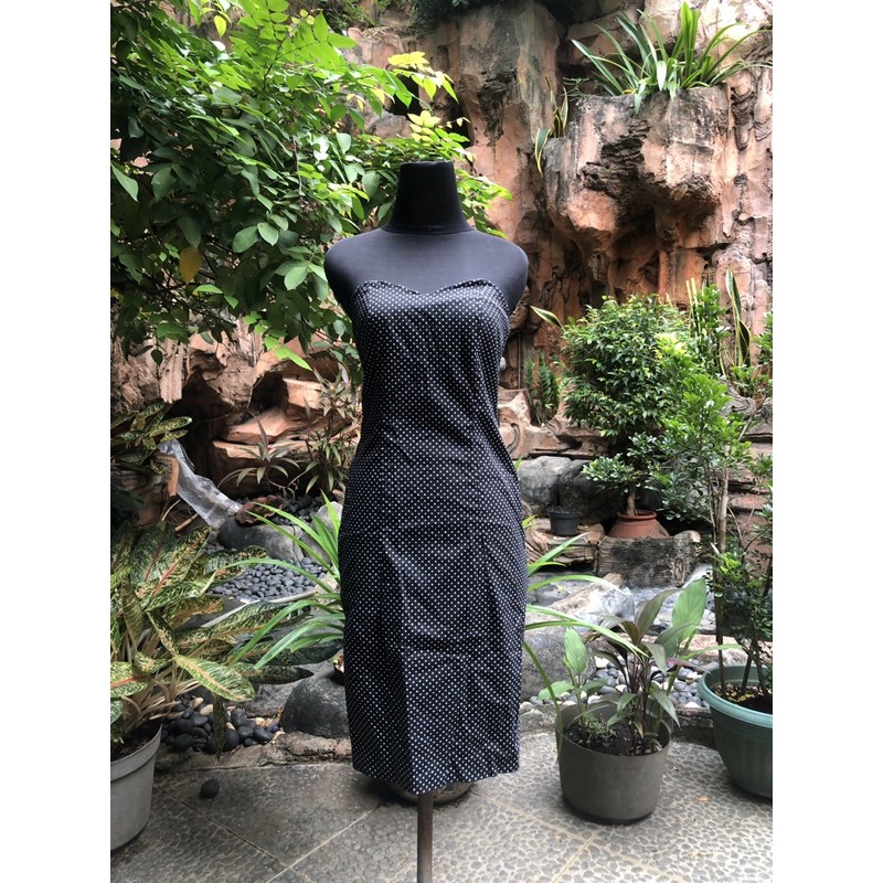 Prelove dress polkadot black and white sexy dress