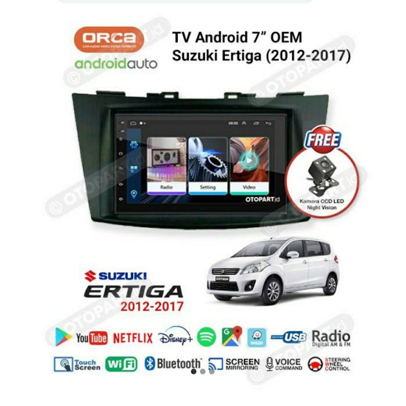 Head unit oem ertiga - tv android suzuki ertiga orca - tv android orca adr7688 7 inch