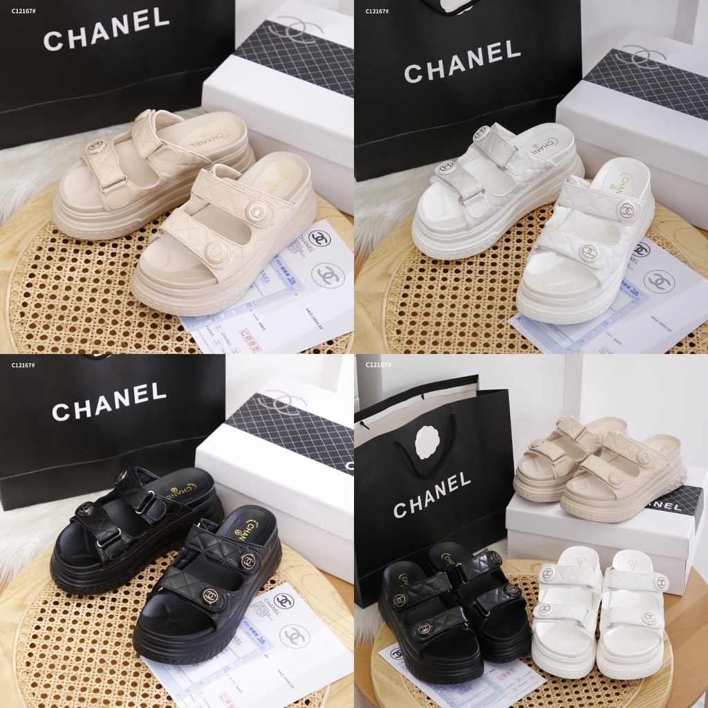 CH l Quilted CC Dupe Logo Women With Rubber Sandal C12167