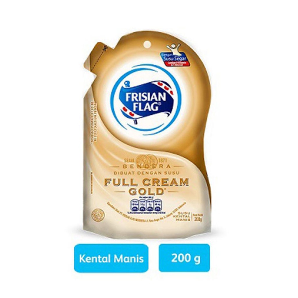 Frisian Flag Susu Kental Manis Full Cream Gold Pouch 200gr