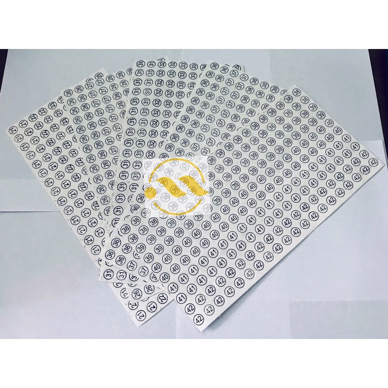Stiker Nomer Sandal Sepatu / Sticker Nomor / Sandal / Size Sepatu