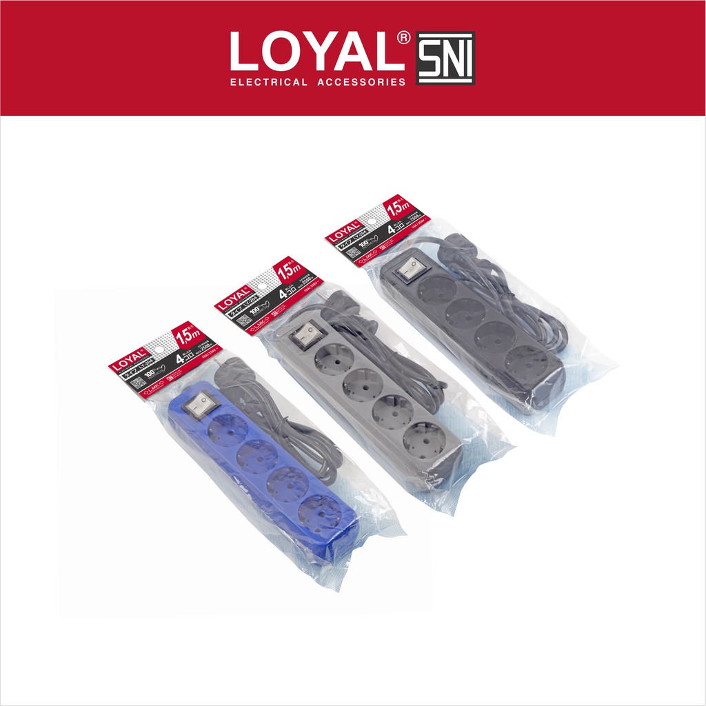 

Loyal Stop Kontak + Kabel 1.5M OSAKA 4 Lubang (LY-204) SNI