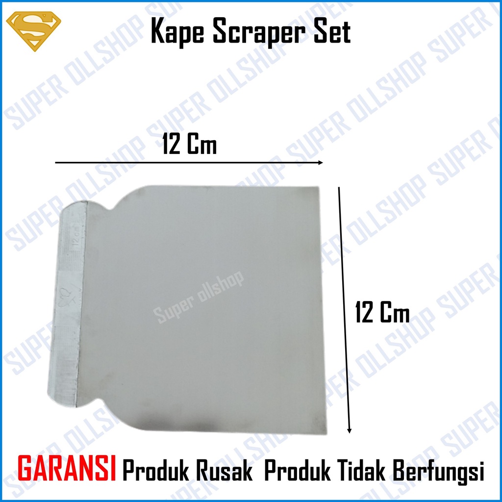 Kape Scraper Skrap Kapi Cat Alat Dempul Set Stainless Steel Lentur Berkualitas 4 Pcs Murah