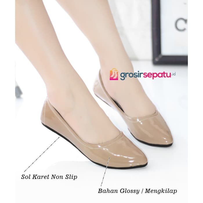 Kode Baru 841 Pvn Sepatu Flats Wanita Balet Teplek Shoes Hitam Pi FC897 Sepatu Flat Wanita - Luqita