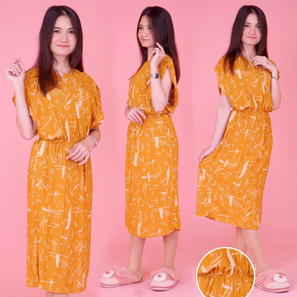 DASTER MANOHARA SANTUNG PAKAIAN BAJU TIDUR MURAH KEKINIAN BATIKWARNA-MH Formula Kuning