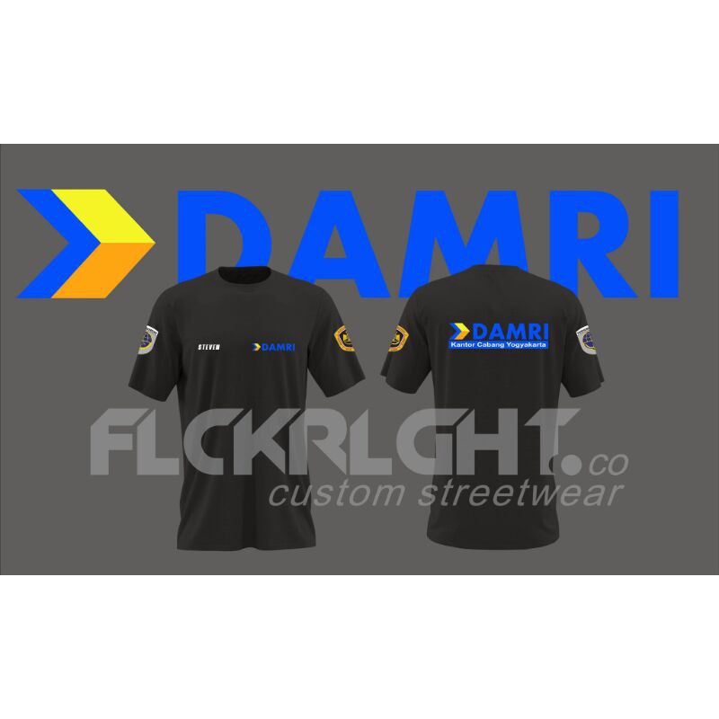 Kaos Damri/baju Damri/Atasan Pria Wanita Damri Lengan Pendek Kaos Bus Damri Logo Damri